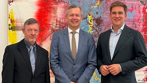 DSTG MV Vorsitzender Frank Höhne, Finanzminister MV Dr. Heiko Geue, DSTG Bundesvorsitzender Florian Köbler